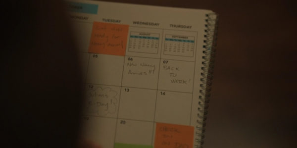 A close-up of a calendar