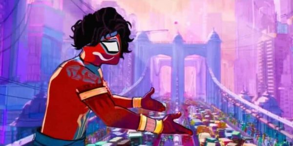 Pavitr shows off traffic in Mumbattan in Spider-Man: Across The Spider-Verse