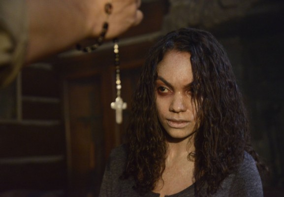 Jenny (Lyndie Greenwood) possessed by a demon...all the kids are doing it in Vessel.